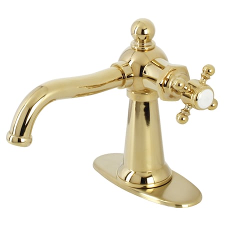 Kingston Brass KSD154BXPB Single-Handle Bathroom Faucet with Push Pop-Up, Polished Brass KSD154BXPB